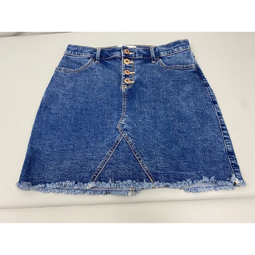Abercrombie Kids Skirt size 15/ 16‎ Blue Buttons Vacation Y2k 90s Denim Casual